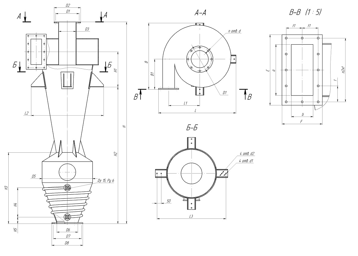 чертеж циклона СК-ЦН-34 в Оренбурге